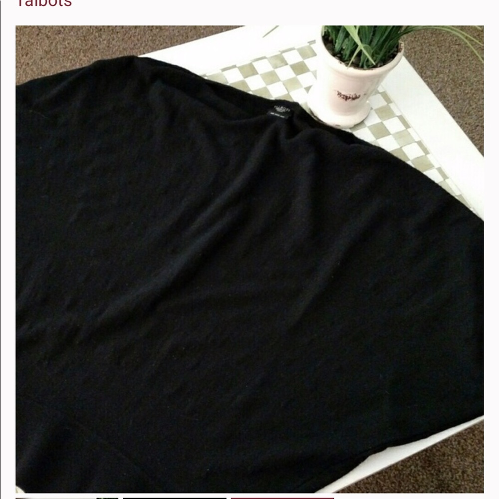 Talbots black merino batwing sweater - Picture 3 of 4